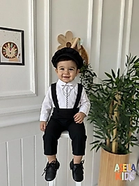 Erkek Çocuk Sİyah Salopet Takım