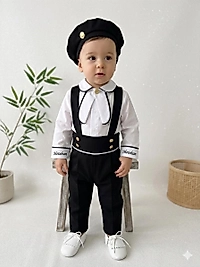 Siyah Salopet Takım (Gömlek+Salopet+Fular)