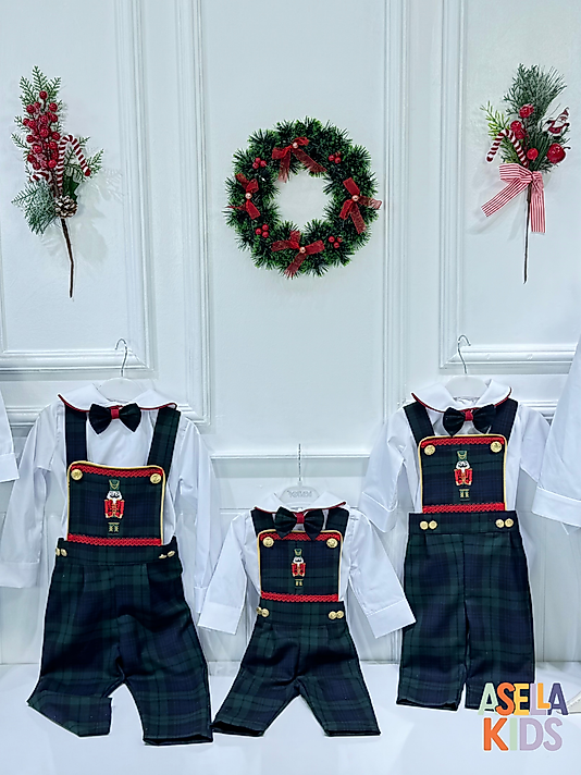 Yeşil Ekose Salopet Takım