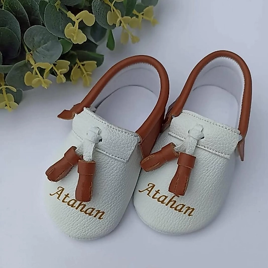 Makosen Ayakkabı - Beyaz/Taba