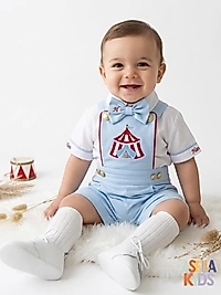 Bebe Mavi Sirk Nakışlı Tulum Salopet Takım