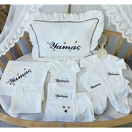 Yenidoğan Set - Bebeğinizin İsmi ve Yıldızlı