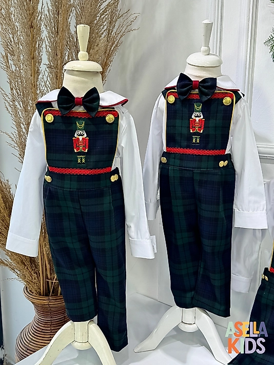 Yeşil Ekose Salopet Takım