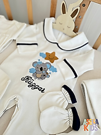 Yenidoğan Set - Bebeğinizin İsmi ve Koala Nakışlı