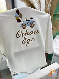 Yenidoğan Set - Bebeğinizin İsmi ve Araba Nakışlı