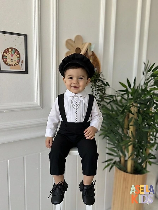 Erkek Çocuk Sİyah Salopet Takım